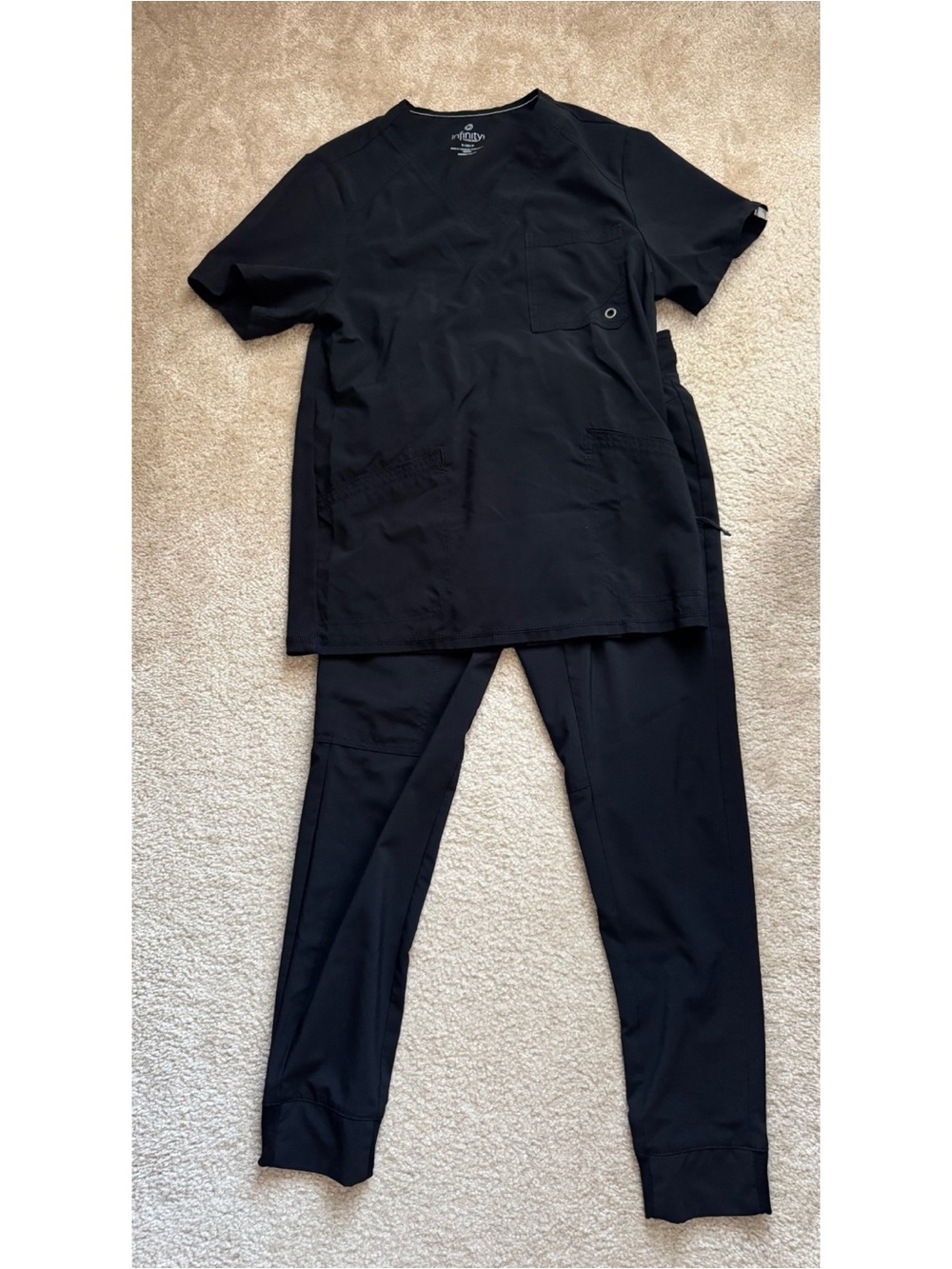 Cherokee Black Men’s Scrub Set - Top & Jogger Pants